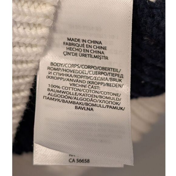 Polo Ralph Lauren O Lace Up Striped Knit Sweater in Cream and Navy Women's Large - Picture 10 of 10